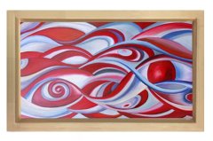 Soyut Reprodüksiyon Tablosu Naturel Ahşap - 40x60