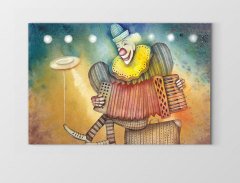 Akerdeon Palyaço Tablosu Çerçevesiz - 45x30