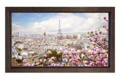 Eiffel  Kulesi Paris Tablosu Kahverengi Ahşap Çerçeve - 50x70
