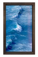 Hırçın Dalgalar Tablosu Kahverengi Ahşap Çerçeve - 45x30