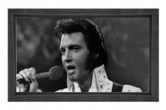 Elvis Presley Siyah Beyaz Tablosu Siyah Ahşap Çerçeve - 70x100
