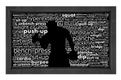 Spor Tipografi Tablosu Siyah Ahşap - 45x30
