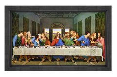 Son Aksam Yemeği Tablosu Siyah Ahşap Çerçeve - 100x150
