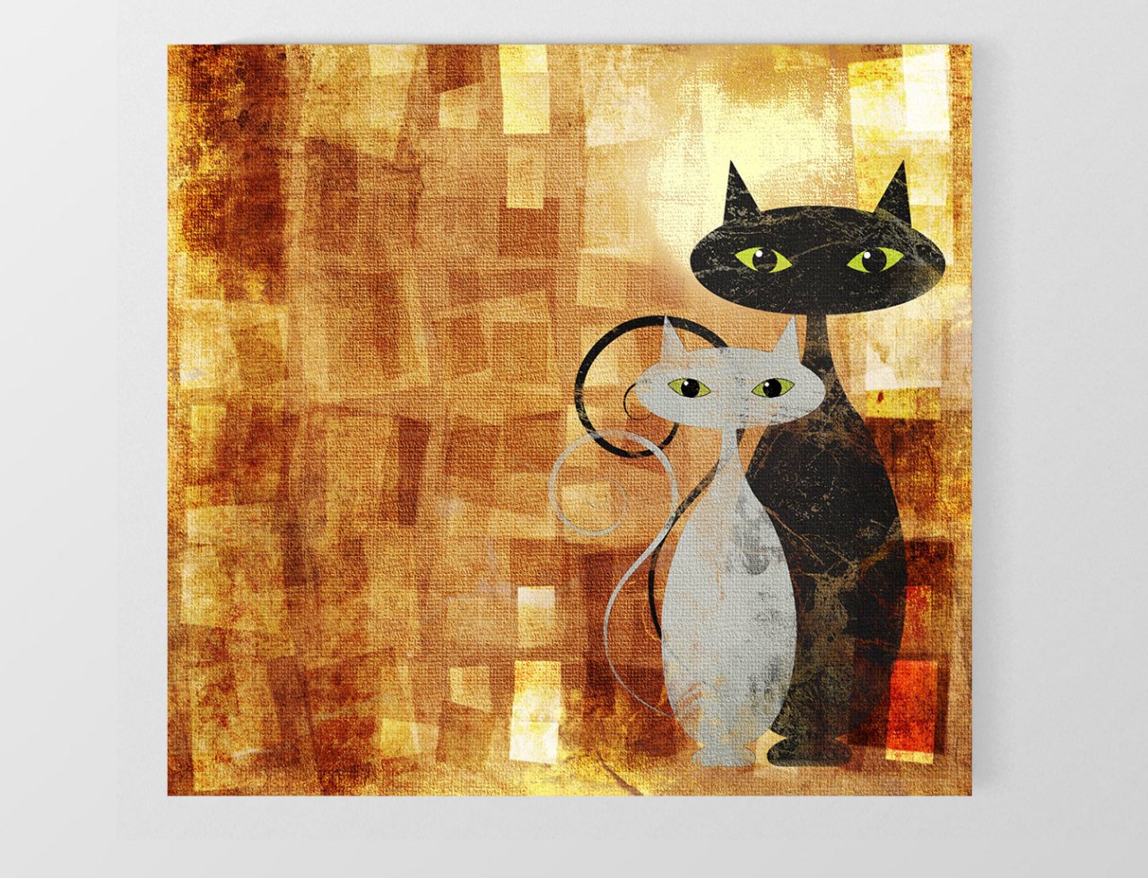 Mısır Kedisi Tablosu Çerçevesiz - 50x50