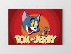 Tom ve Jerry Tablosu Çerçevesiz - 40x60