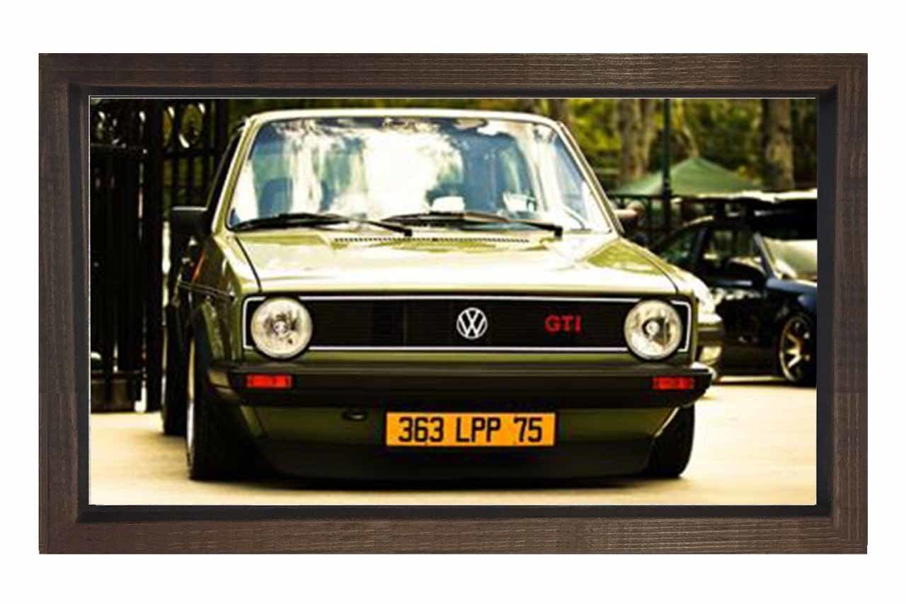 Haki Volkswagen Tablosu Kahverengi Ahşap - 50x90