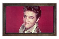 Elvis Presley Tablosu Kahverengi Ahşap Çerçeve - 45x30