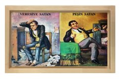 Veresiye Peşin Satan Tablosu Naturel Ahşap Çerçeve - 70x100