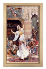 Çalgı Çengi Tablosu Naturel Ahşap Çerçeve - 50x70