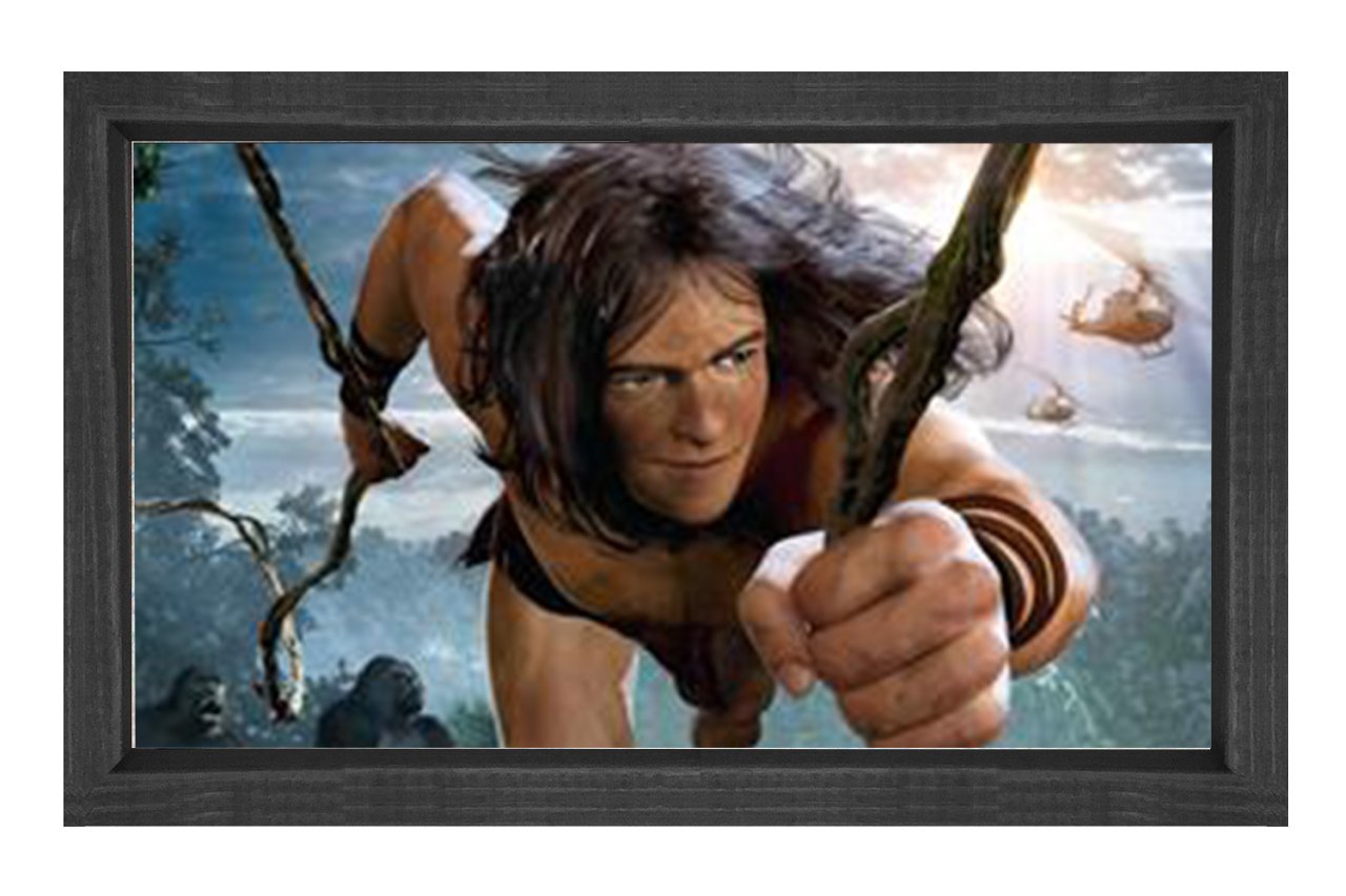 Tarzan Tablosu Siyah Ahşap Çerçeve - 50x90
