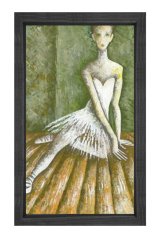 Balerin Tablosu Siyah Ahşap Çerçeve - 50x70