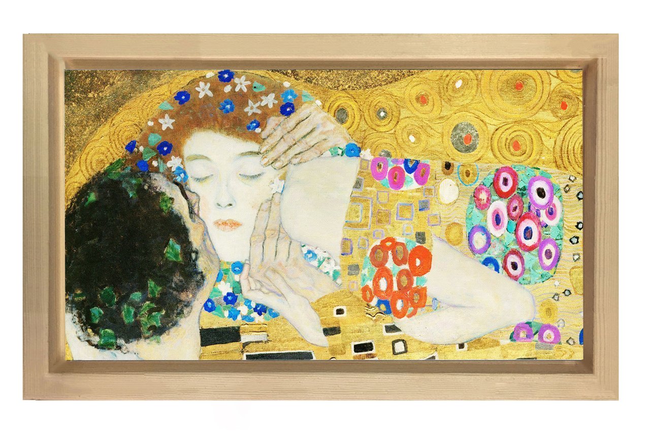Öpücük Tablosu Naturel Ahşap Çerçeve - 45x30