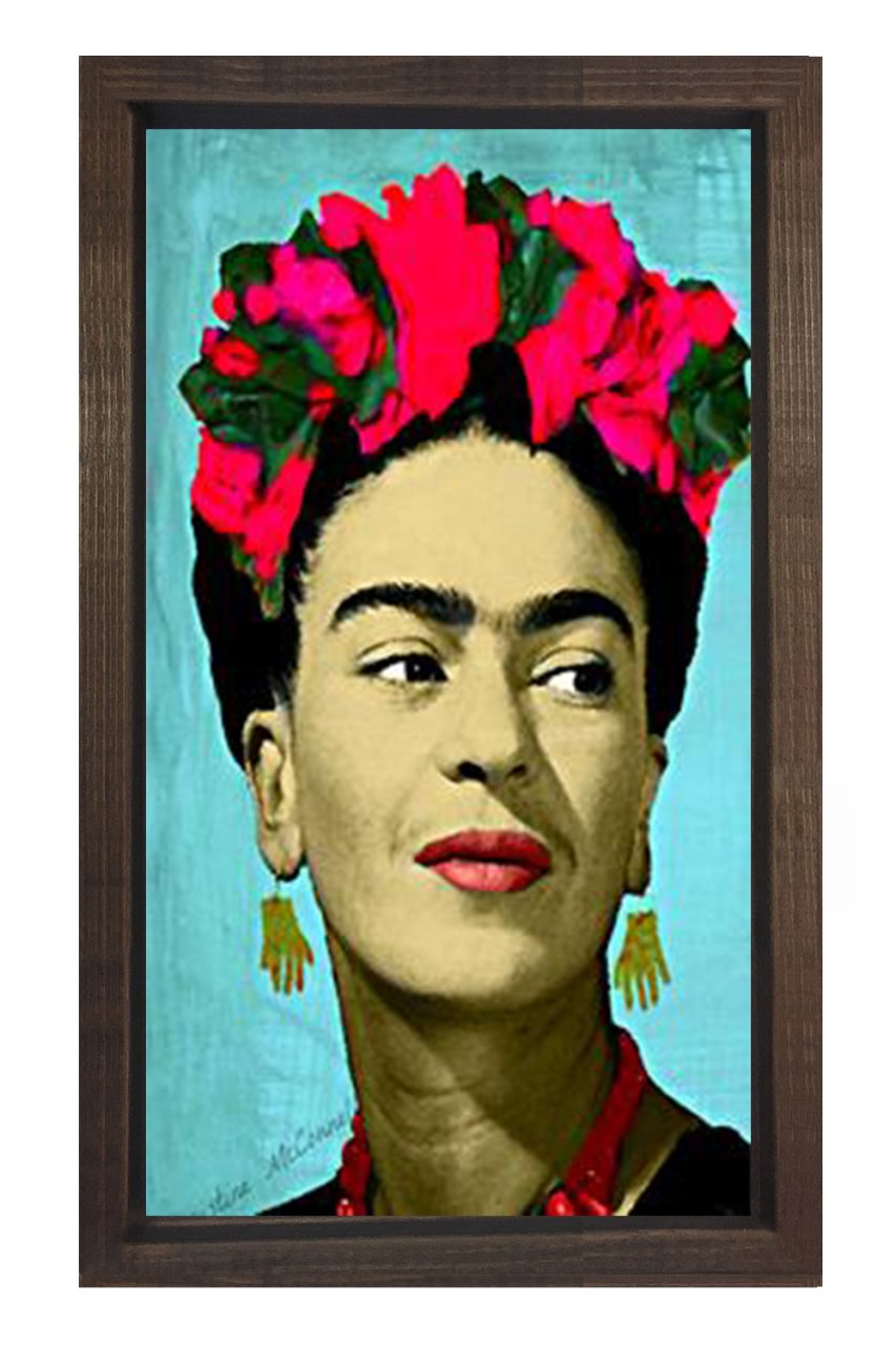 Frida Kahlo Kahverengi Ahşap Çerçeve - 70x100