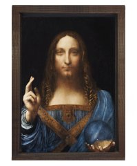 leonardo da vinci salvator mundi tablosu Kahverengi Ahşap Çerçeve - 40x60
