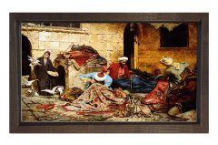 Osmanlı Esnafları Tablosu Kahverengi Ahşap Çerçeve - 100x200