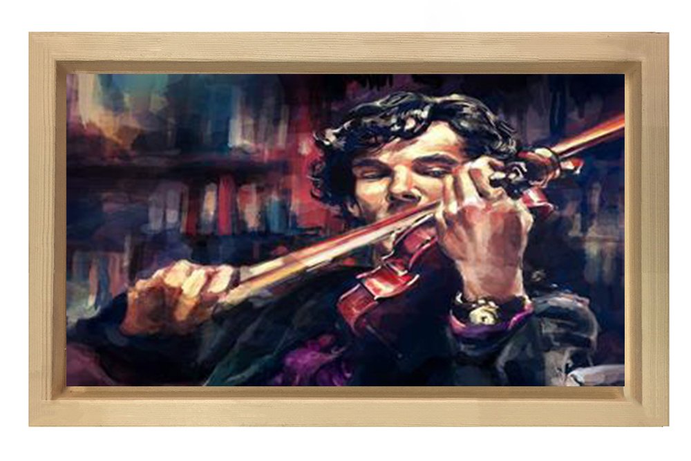 Kemancı Adam Tablosu Naturel Ahşap Çerçeve - 70x100