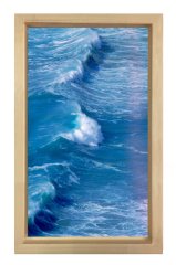 Hırçın Dalgalar Tablosu Naturel Ahşap Çerçeve - 45x30