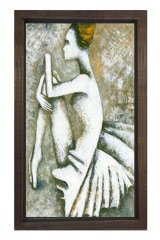 Balerin Tablosu Kahverengi Ahşap Çerçeve - 100x150