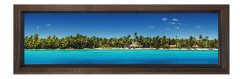 Tropikal Kıyı Tablosu Kahverengi Ahşap Çerçeve - 120x40