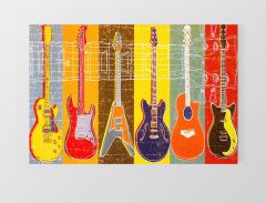 Gitar Türleri Tablosu Çerçevesiz - 45x30