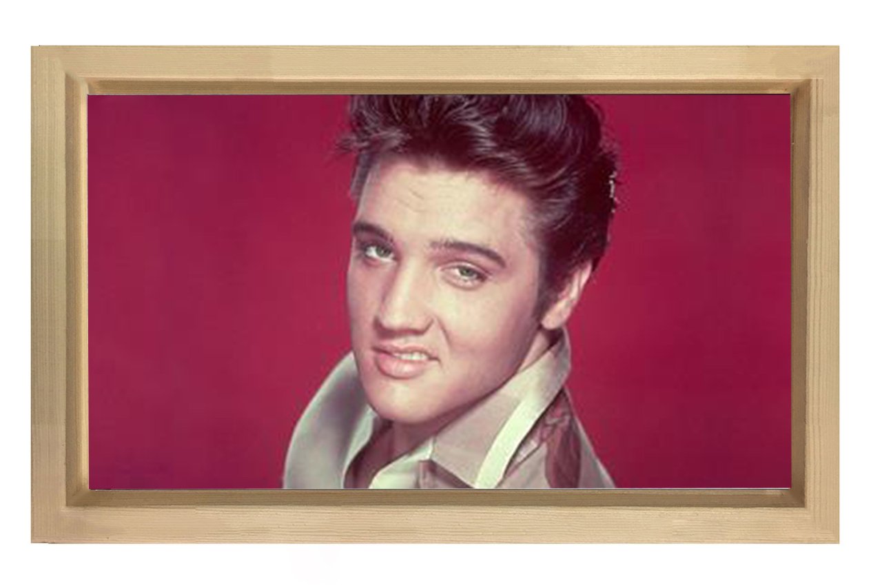 Elvis Presley Tablosu Naturel Ahşap Çerçeve - 45x30