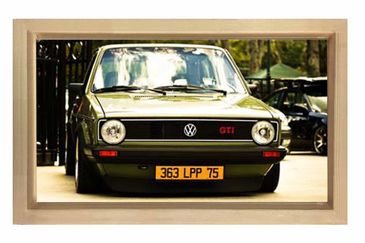 Haki Volkswagen Tablosu Naturel Ahşap - 70x100