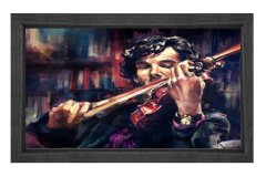 Kemancı Adam Tablosu Siyah Ahşap Çerçeve - 50x70