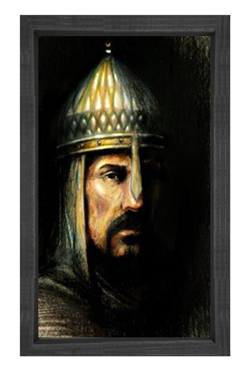 Sultan Alpaslan Tablosu Siyah Ahşap Çerçeve - 40x60