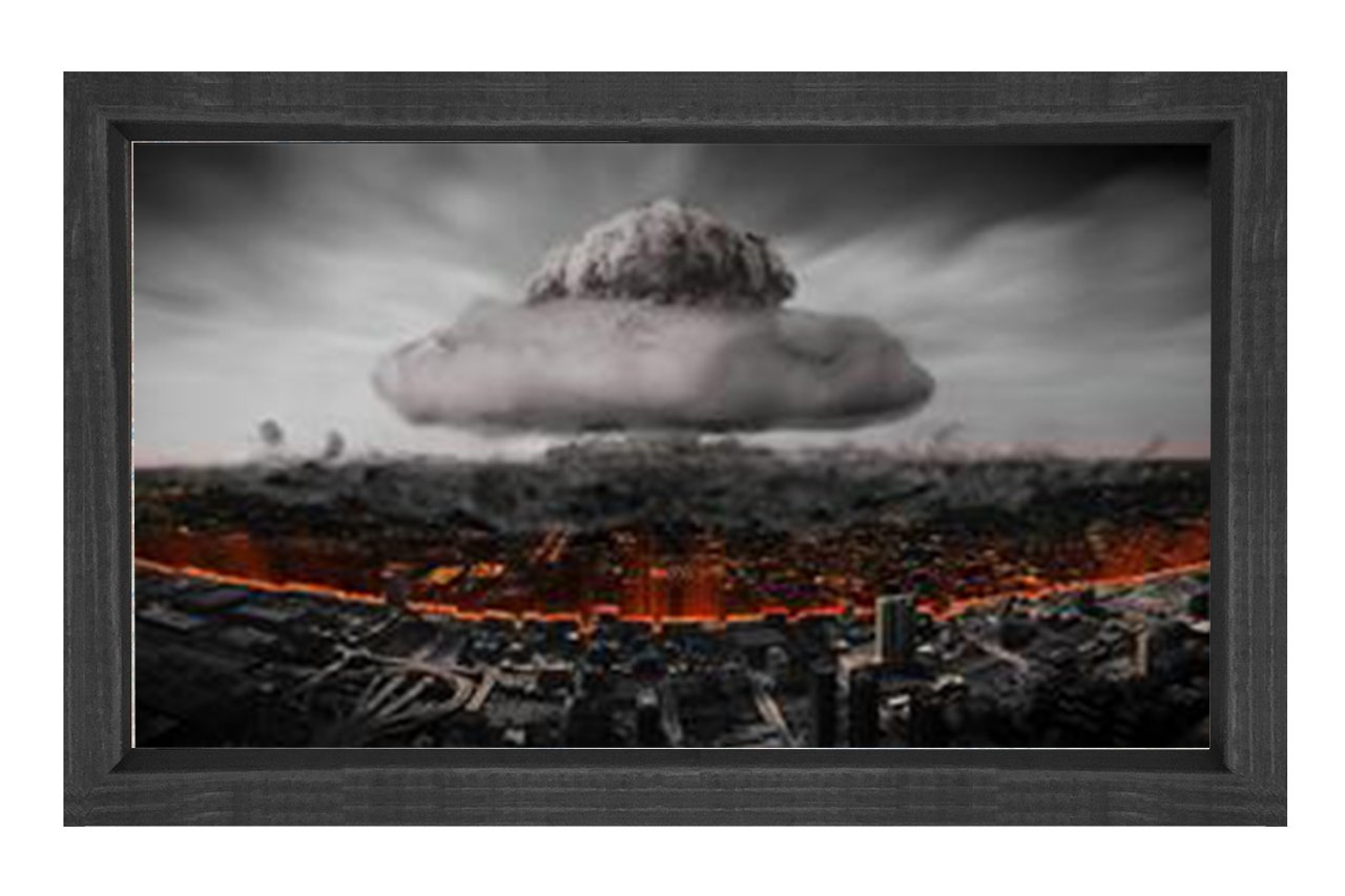 Nükleer Felaket Tablosu Siyah Ahşap Çerçeve - 100x150