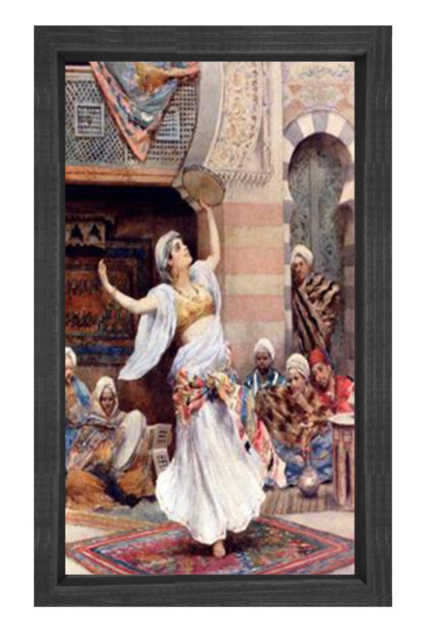Çalgı Çengi Tablosu Siyah Ahşap Çerçeve - 50x90