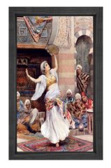 Çalgı Çengi Tablosu Siyah Ahşap Çerçeve - 50x90