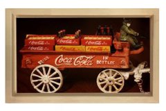 Vintage Coke Cola Arabası Tablosu Naturel Ahşap - 100x200