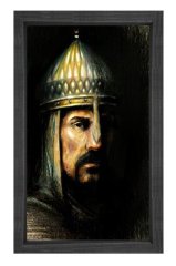 Sultan Alpaslan Tablosu Siyah Ahşap Çerçeve - 45x30