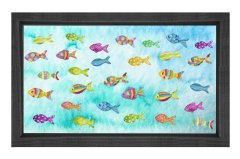 Balıklar Tablosu Siyah Ahşap Çerçeve - 100x150