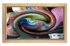 Soyut Reprodüksiyon Tablosu Naturel Ahşap - 45x30