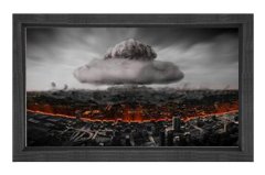 Nükleer Felaket Tablosu Siyah Ahşap Çerçeve - 40x60