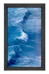 Hırçın Dalgalar Tablosu Siyah Ahşap Çerçeve - 50x90