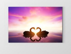 Kuğular Tablosu Çerçevesiz - 50x70