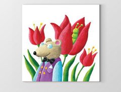 Proteson Fare Çiçekler Tablosu Çerçevesiz - 50x50