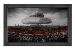 Nükleer Felaket Tablosu Siyah Ahşap Çerçeve - 50x90