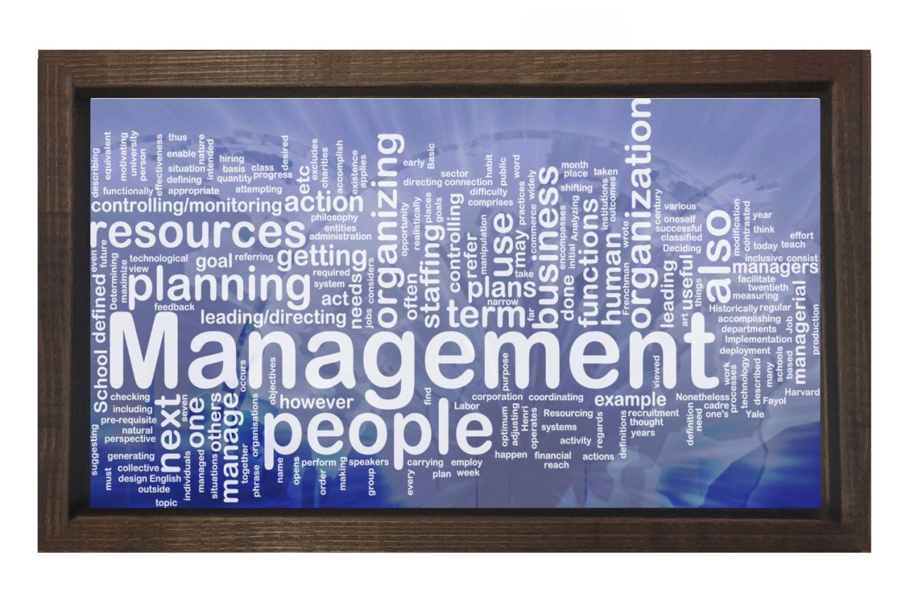 Managment Yönetim Tablosu Kahverengi Ahşap - 40x60