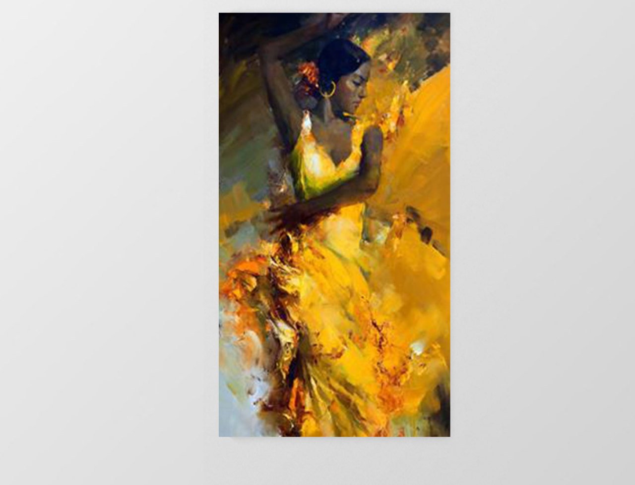 Zenci Kadın Dansçı Tablosu Çerçevesiz - 40x60