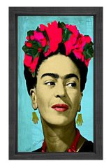 Frida Kahlo Siyah Ahşap Çerçeve - 50x90