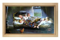 Mutluluğun Resmi Tablosu Naturel Ahşap - 100x200