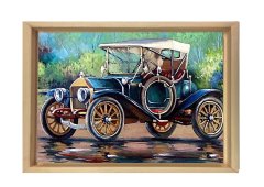 Old Car Tablosu Naturel Ahşap - 40x60