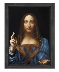 leonardo da vinci salvator mundi tablosu Siyah Ahşap Çerçeve - 45x30