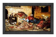 Osmanlı Esnafları Tablosu Siyah Ahşap Çerçeve - 40x60