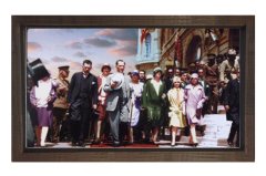 Atatürk Meclis Önünde Tablosu Kahverengi Ahşap - 100x150