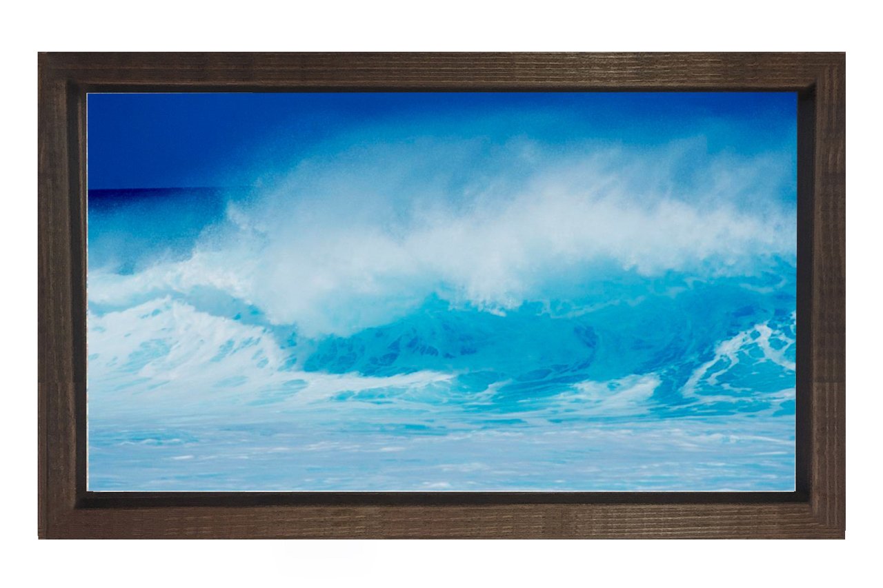 Dalgalar Yağlıboya Tablosu Kahverengi Ahşap Çerçeve - 50x90