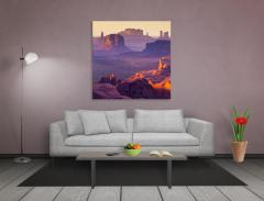 Çöl ve Kanyon Manzarası Tablosu Siyah Ahşap Çerçeve - 45x30